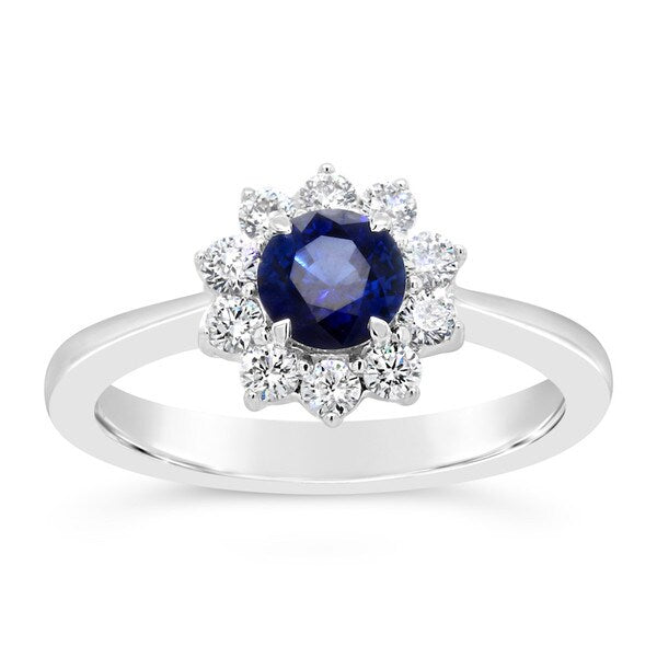 Stunning Sapphire and Diamond Halo Ring