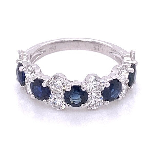 Stunning Sapphire and Diamond Wedding Band
