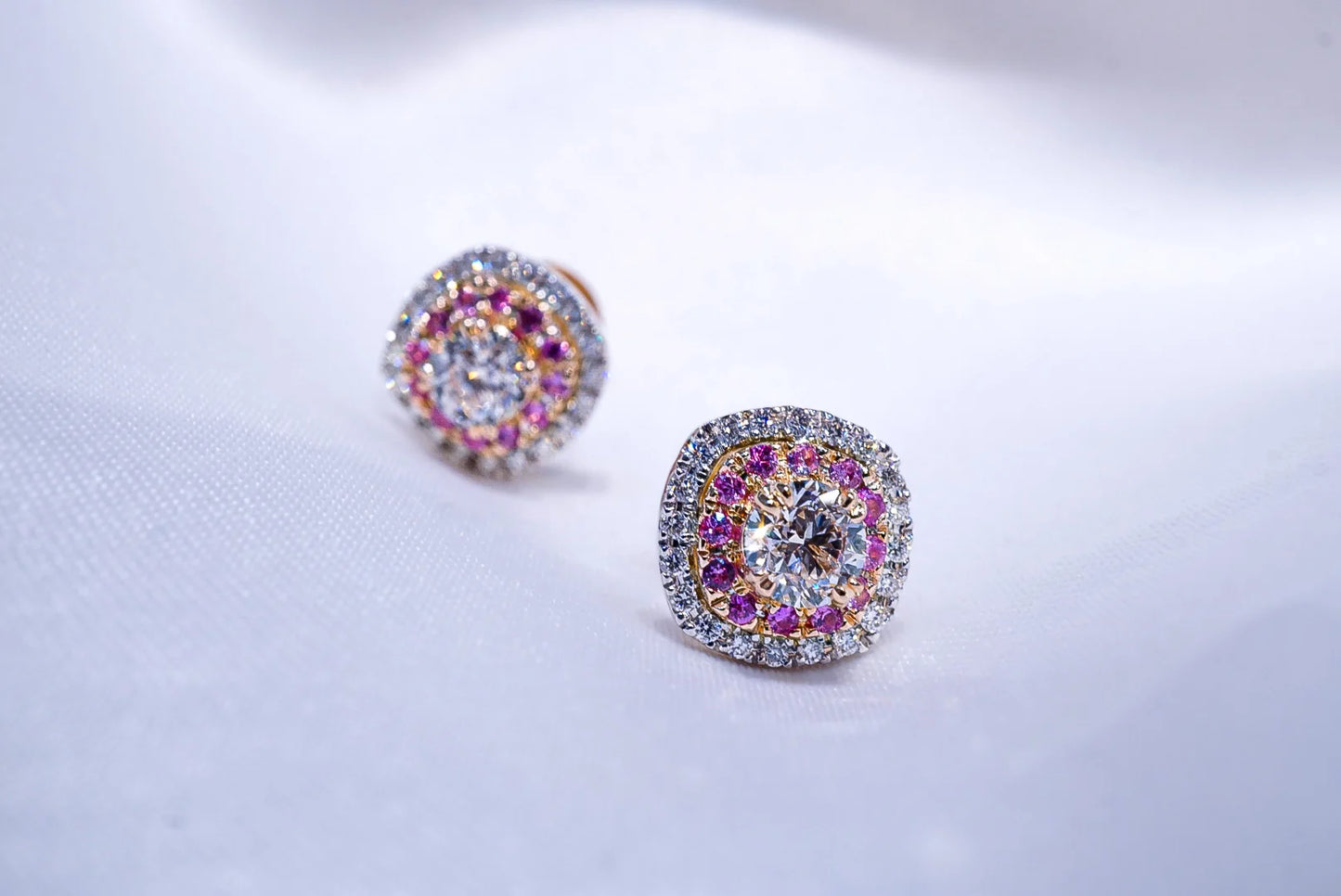 Rosado Sapphire Diamond Earrings