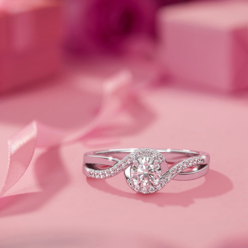 Solitaire infinity ring