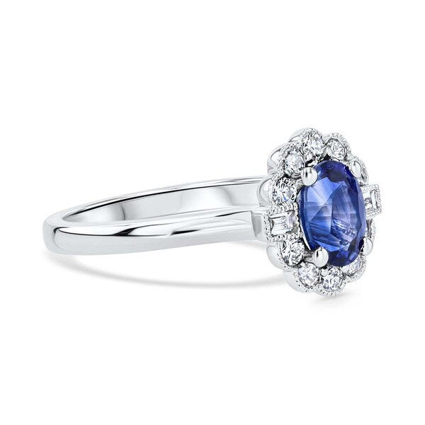 Vintage Oval Sapphire Halo ring