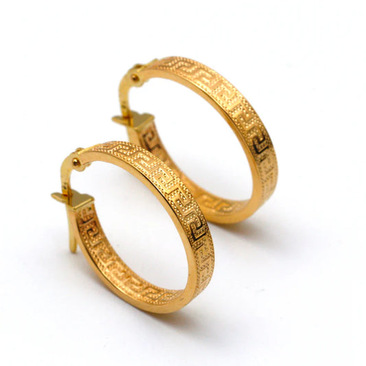 Greek Key Hoop earrings